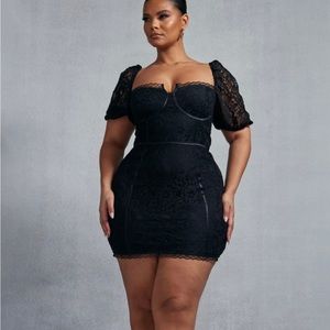 Plus Lace Cup Detail Bodycon Dress